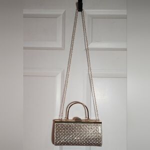 Prezzo Gold Sparkle Gem Chain Strap Clutch Bag